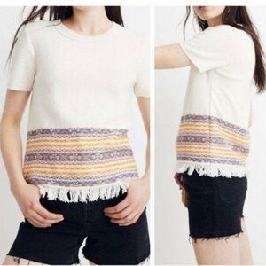 Madewell Fringe Jacquard Sweater Tee